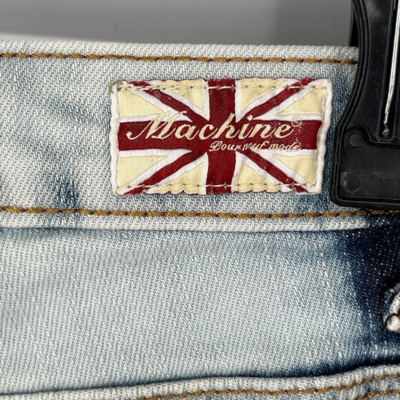 Machine NEW Women's Distressed Shorts Frayed Hem Light Denim Wash Size M/28 Blue - Picture 6 of 9